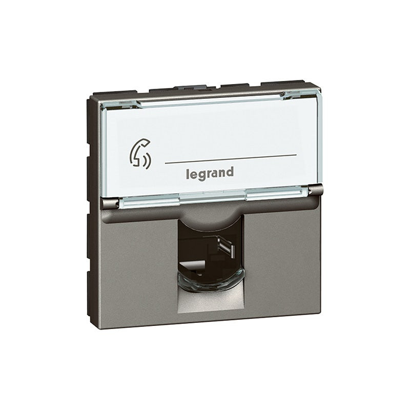 LEGRAND - BT Tel, Square, 2 Modules, Slave, Magnesium