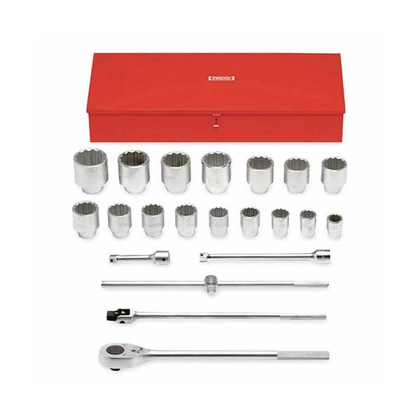 PROTO - 1" Drive Socket Set, 22 Pieces, 12 Point