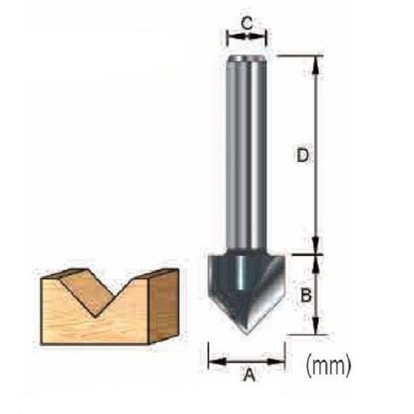Accessories, Router Bits – “V” Groove Bit (6mm)
