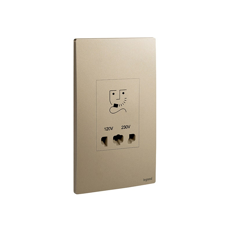 LEGRAND - Shaver Socket Outlet Mallia Senses, 2 Gang, 120/240V, Dark Bronze