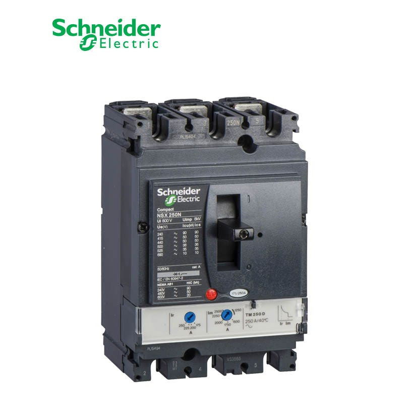 شنايدر - قاطع رئيسي 160 أمبير - ComPact NSX250N, 50kA at 415 VAC, TMD Trip Unit 160A, 3P 3d