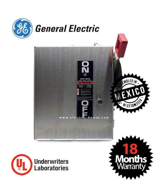 GENERAL ELECTRIC - Safety Switch, Non-Fusible 3 Poles 100A, 600V Nema 4/4x, Stainless