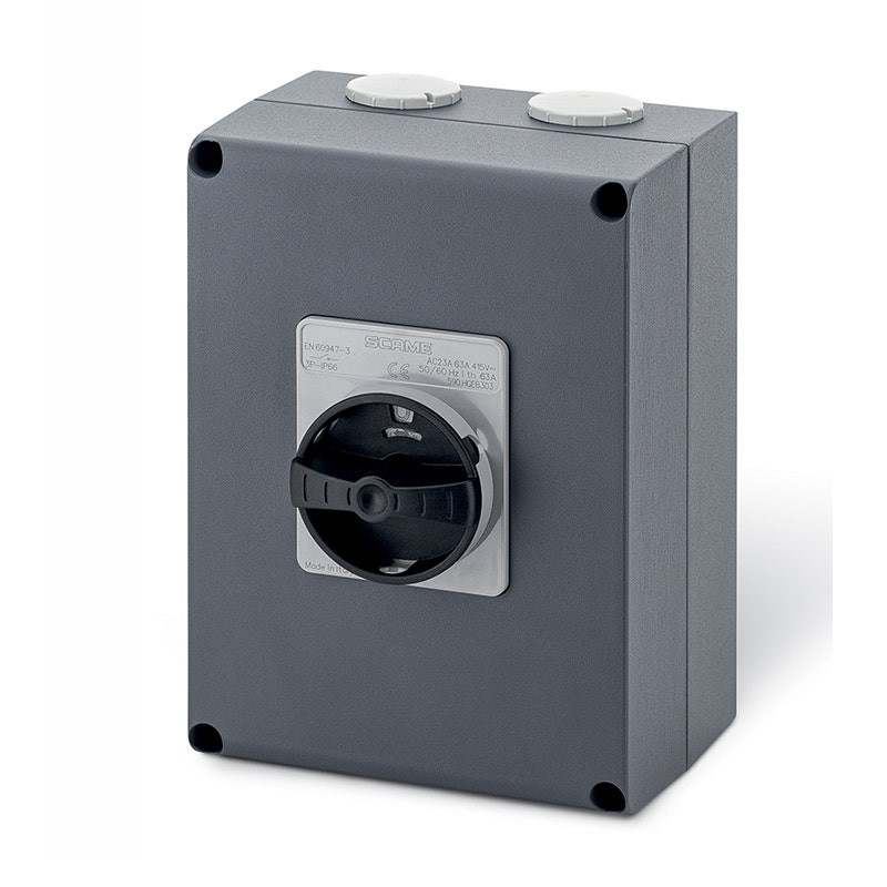 SCAME - Enclosed Switch Disconnector, 16A, 6P, IP66, 150x210x107mm, Y3, IK10, General, Grey/Black