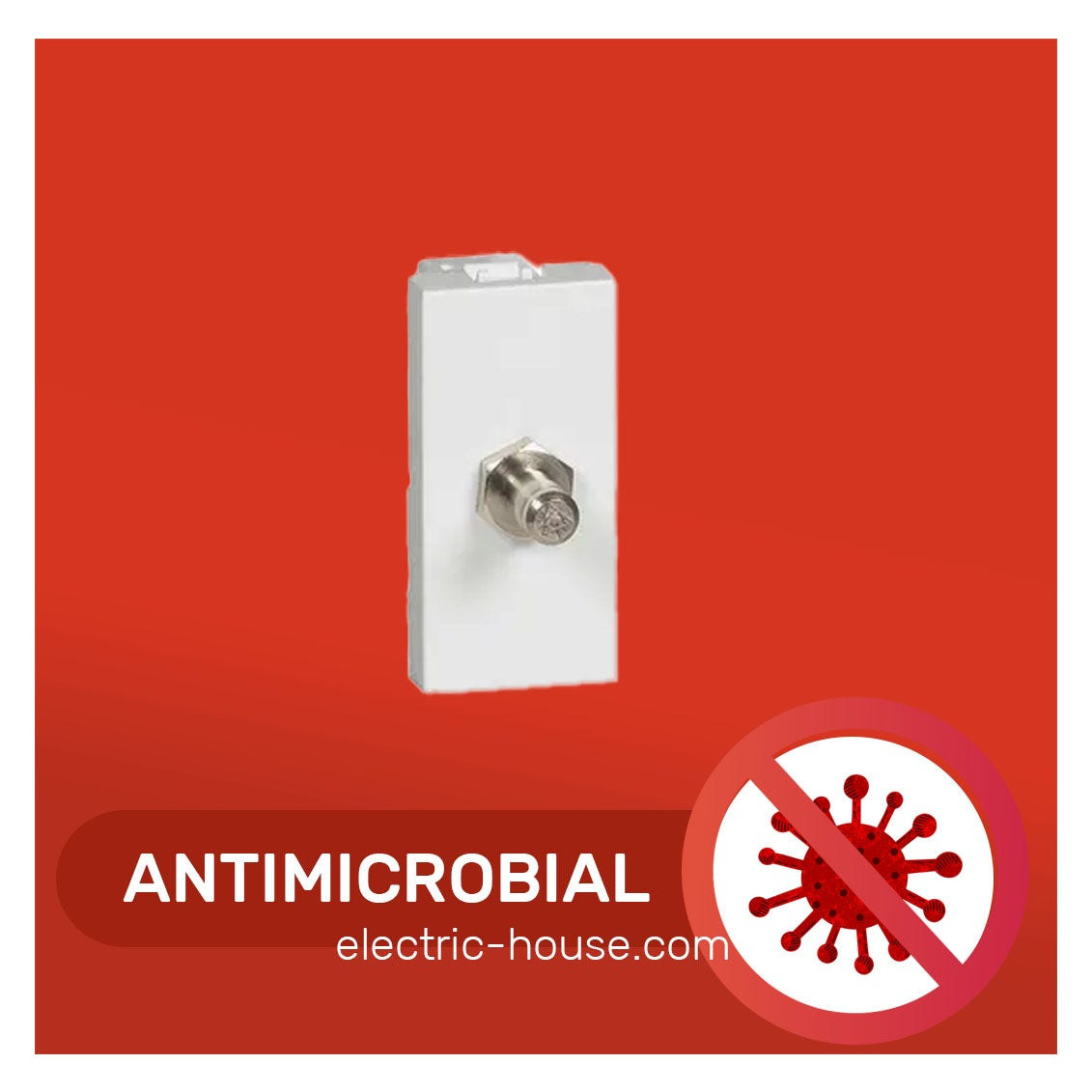 LEGRAND - Equipotential Socket Mosaic, 1 Module, White Antimicrobial