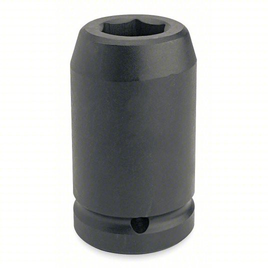 Impact Socket, 1 1/2 inch Drive Size, 3 7/8 inch Socket Size, 6-Point, Deep, Black Oxide