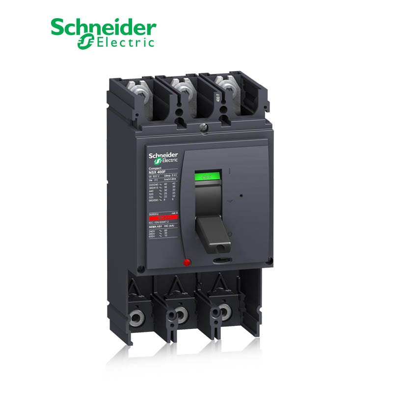 SCHNEIDER - MCCB Breaker Basic Frame, ComPact NSX400S, 400A, 3P, 100kA at 415 VAC 50/60 Hz, w/o Trip Unit