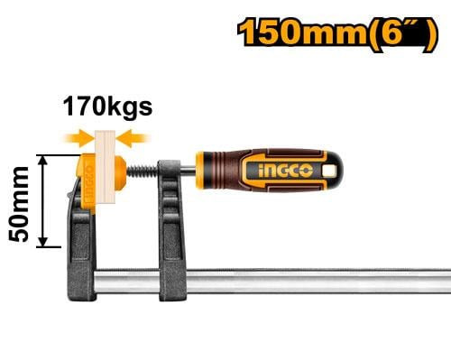 F Clamp 6" size:50x150mm مربط نجارين 6 بوصة