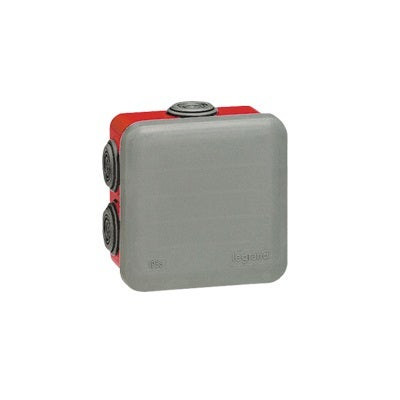 LEGRAND - Junction Box 80x80mm Grey & Red 7 Gland