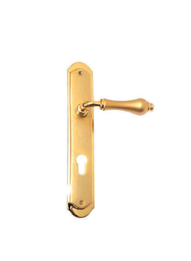Kale Door Handle Gold Matte Green Crystal Handle