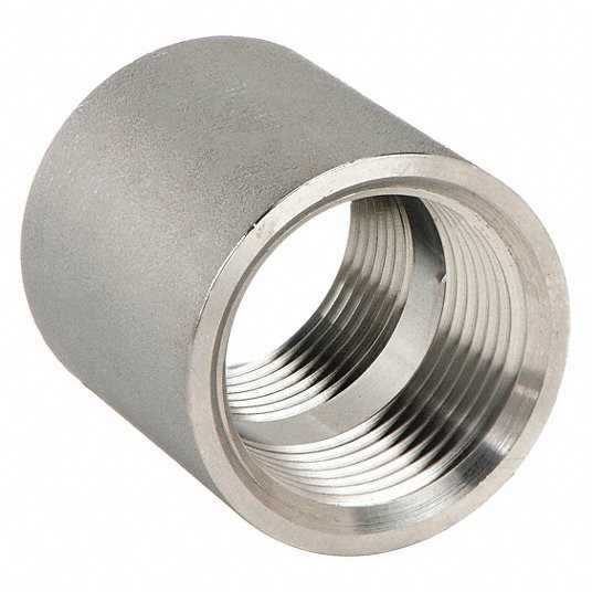 Coupling: 316 Stainless Steel, 1/2 in x 1/2 in Fitting Pipe Size, Female NPT x Female NPT, Class 150