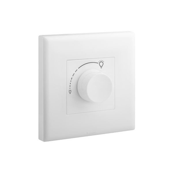 LEGRAND - Rotary Dimmer Eloe, 1 Gang, Universal 200W LED 300W Incandescent, 50/60 Hz, White