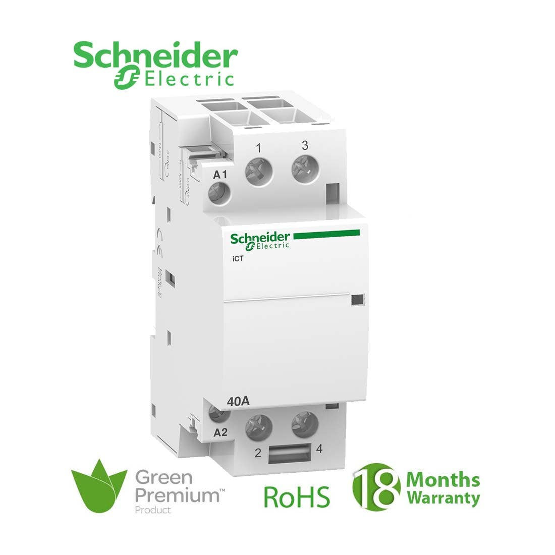 SCHNEIDER - Contactor 40A 2No 220/240 V AC 50Hz Ict