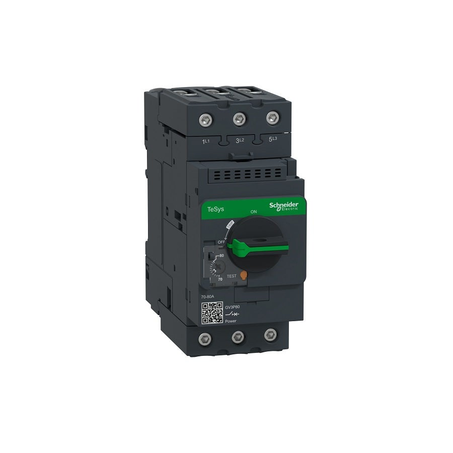 شنايدر - قاطع دائرة المحرك، TeSys Deca Frame 3، 3P، 70-80A، مغناطيسي، EverLink