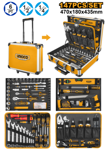 147 Pcs handtools setشنطة عدة من 147 قطعة