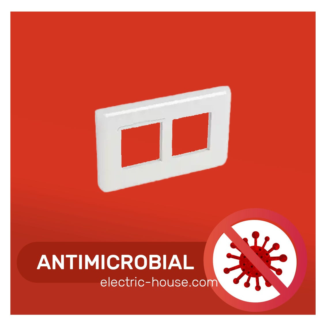 LEGRAND - Plate 2 Gang for 2 x 2 Modules Antimicrobial Range