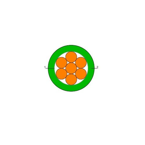 BAHRA CABLES - Power Cable Low Voltage, 1x25mm, 450/750 V, Green - BS EN 50525-2-31 IEC 60227-3 FR_IEC 60332_1
