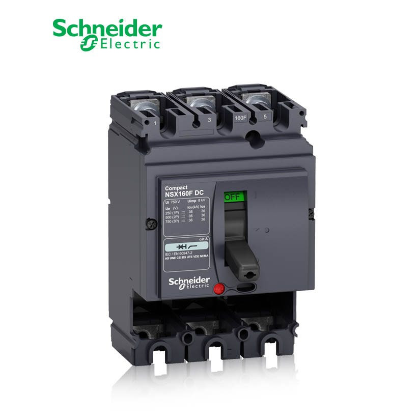 شنايدر - قاطع رئيسي 160 أمبير - ComPact NSX160F DC, 160A, 3P, 36kA at 750 VDC, w/o Trip Unit
