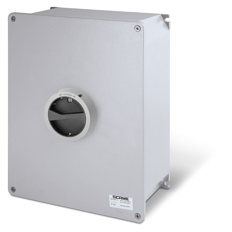 SCAME - Enclosed Switch Disconnector, 160A, 3P, IP65, 315x410x150mm, Y5 IK08, General, Die Cast Aluminium, Grey/Black