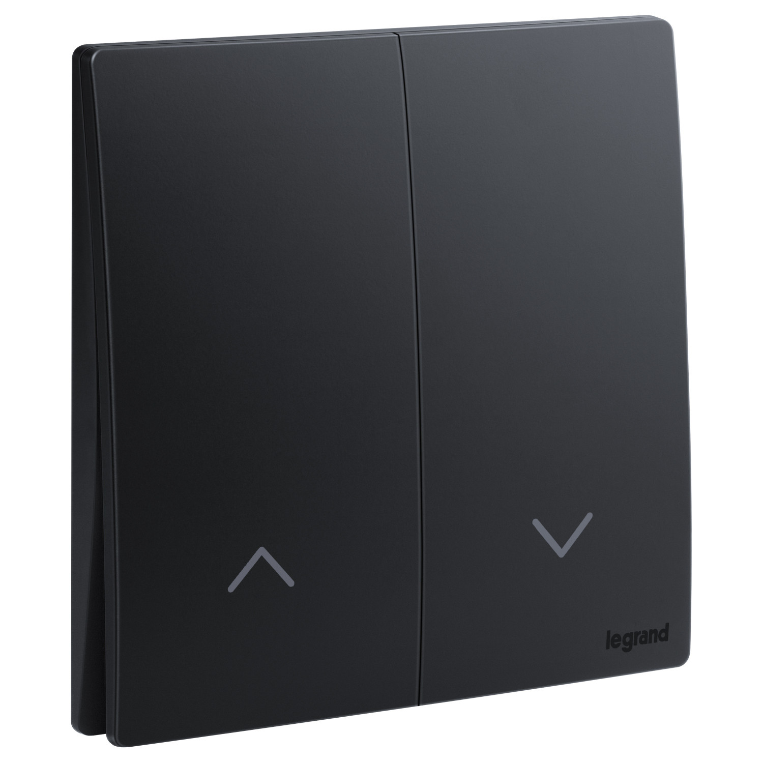 LEGRAND - Double Push-Button for Electric Shutters/Curtains Control Mallia, 2 Gang. Matt Black