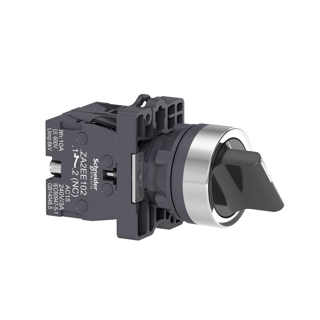 SCHNEIDER - Selector Switch, ˜22, Standard Handle, 2 Positions, 1No + 1Nc