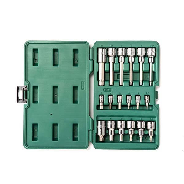 SATA - Hexagon Bit Socket Set, 1/4" & 1/2" Drive, 18 Pieces