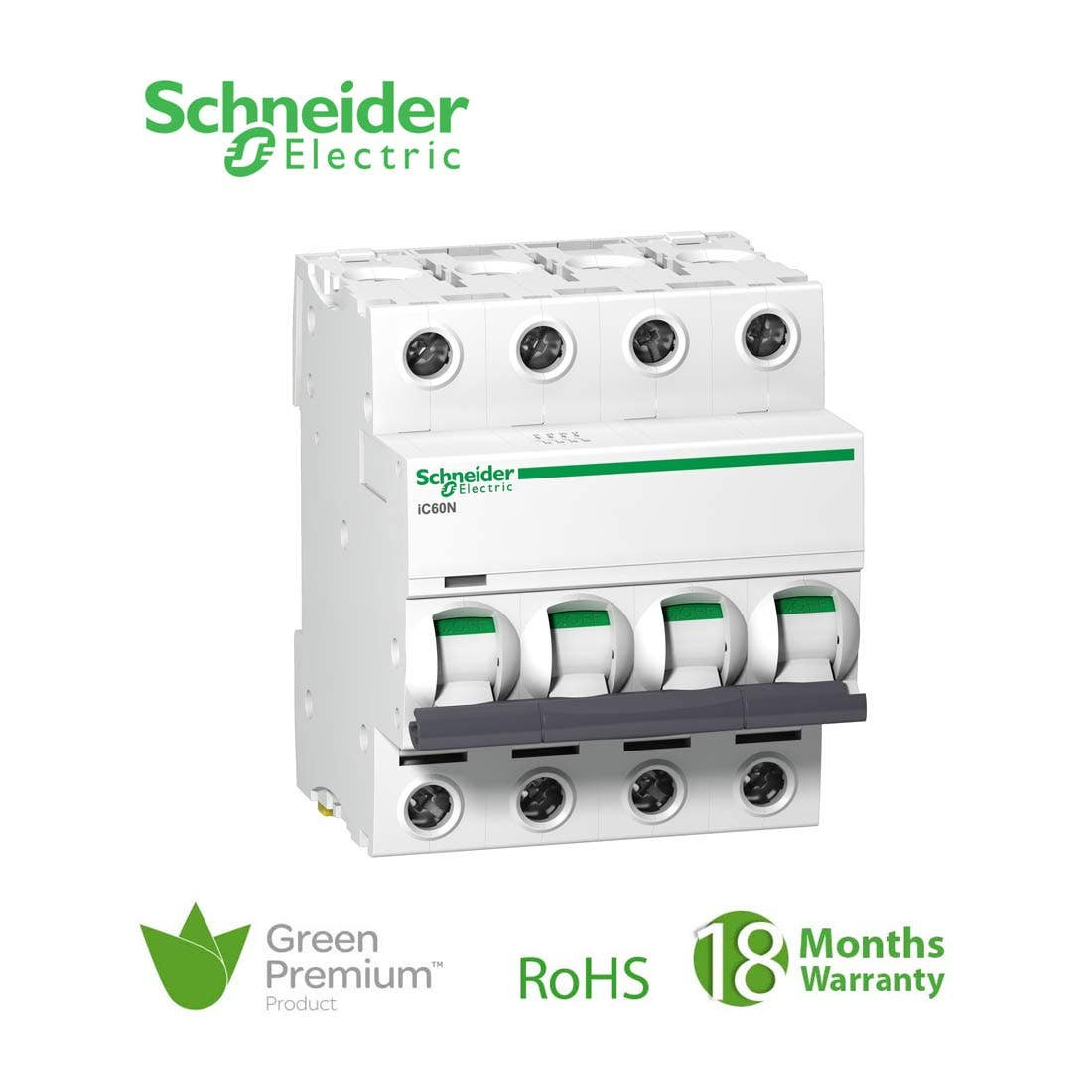 SCHNEIDER - MCB Breaker, Acti9 iC60N, 4P, 40A, D curve 