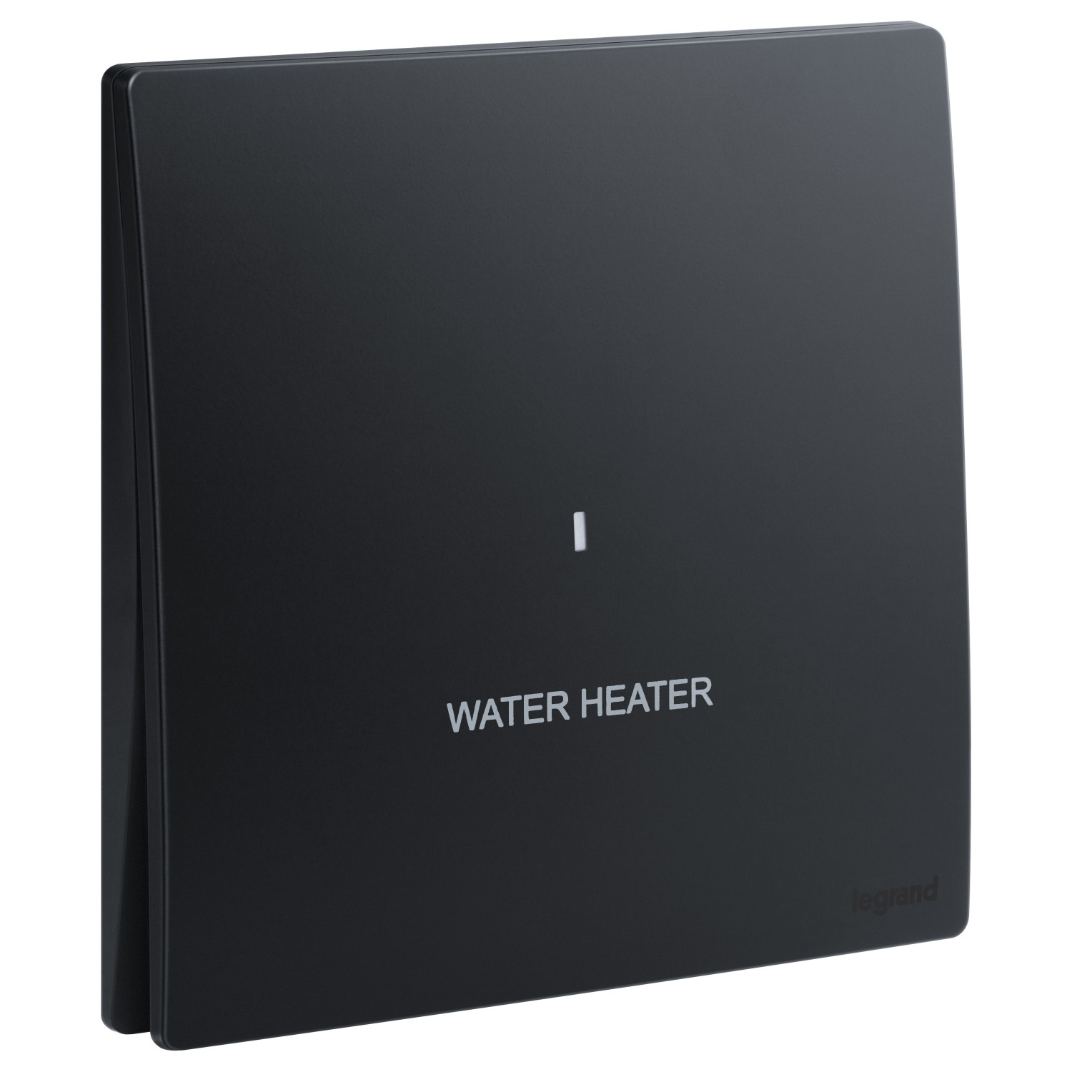 LEGRAND - Double Pole Switch Mallia, 1 Gang, 1 Way with LED Power Indicator and Water Heater Marking, 20 AX, 250 V~, Matt Black
