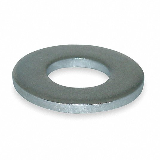 Steel Flat Washer, Zinc Plated Fastener Finish, Fits Bolt Sizes 3/8Inch, Pkg of 100