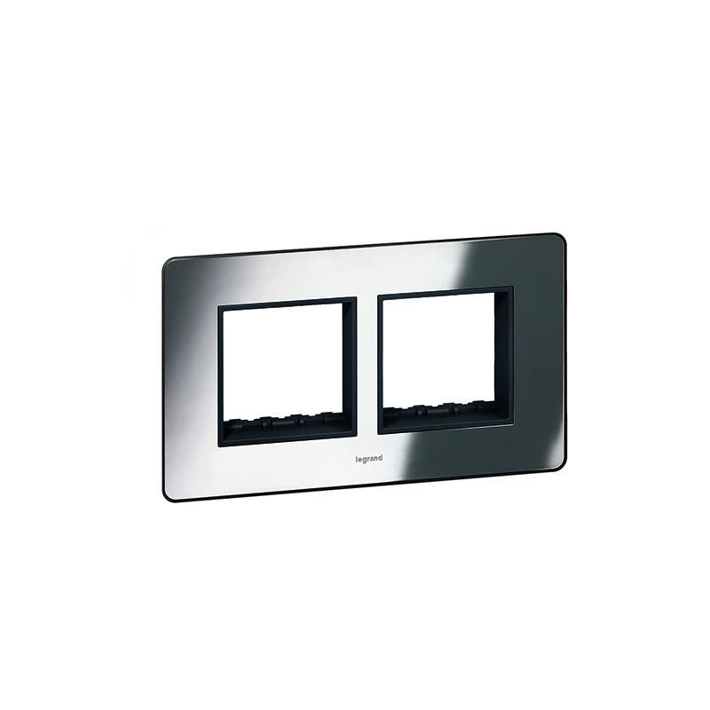 LEGRAND - Front Plate Synergy Sleek, 2 Gang, for Arteor 4 Module Mechanism, Polished Stainless Steel