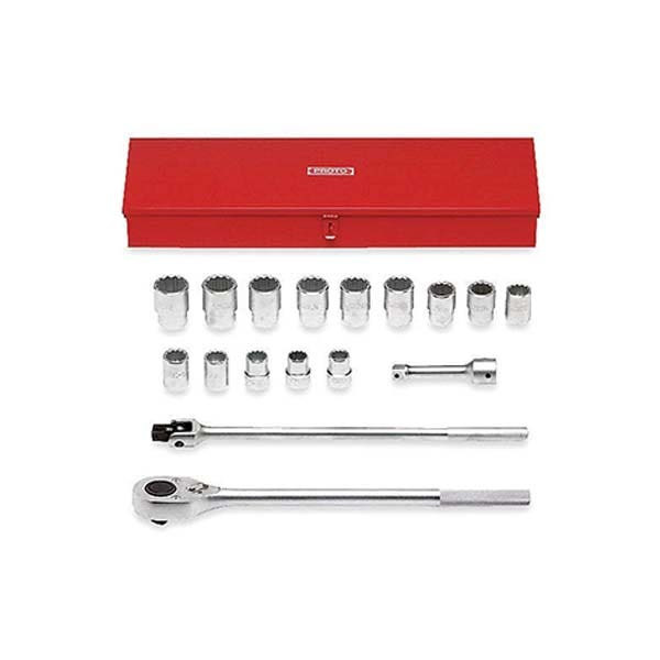 PROTO - 1" Drive Socket Set, 17 Pieces, 12 Point