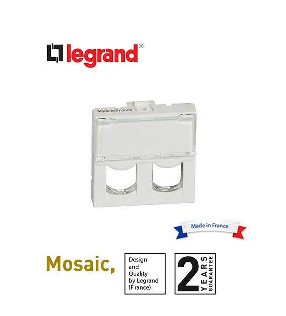 LEGRAND - Faceplate Mosaic, for Double Systimax Connector, 2 Modules, White