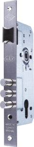 DAF® KILIT, Mortise Lock W/Cylinder With Ball Bearing And 3 Bars,Satin