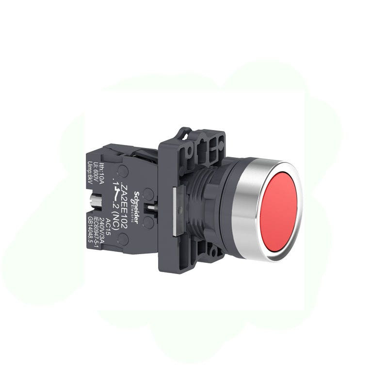 SCHNEIDER - Push Button, Spring Return, 1No, Flush, Red
