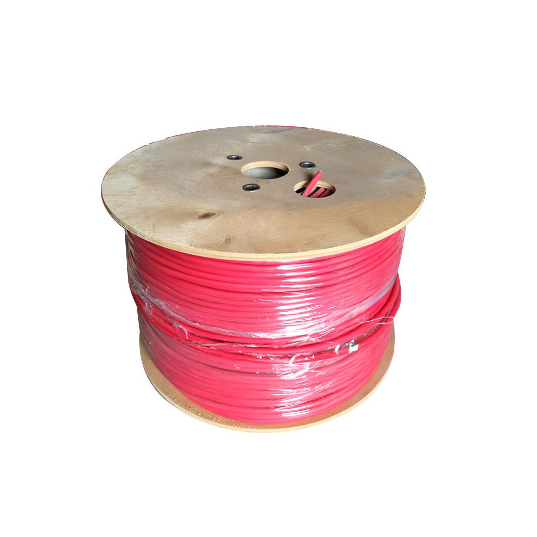 DATWYLER - FIRE RESISTANT STANDARD CABLE 2X2.5 MM SOLID CABLE,300/500V,ALUMINIUM FOIL, FRNC/LS0H, RED COLOR (500 METER/ROLL)