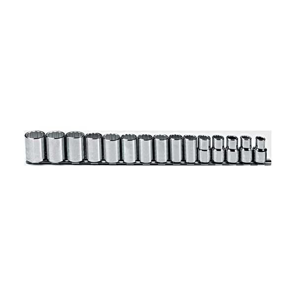 PROTO - 1/2" Drive Metric Socket Set, 15 Pieces, 12 Point