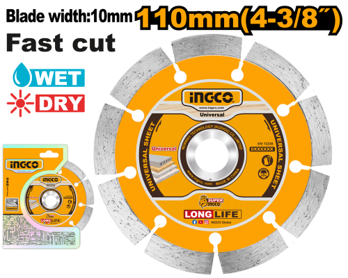 Diamond disc 110 (4 3/8")X20mm/1PCS دسك قص جرانيت 4.33" مفتوح 115 ملم السعر بالحبة