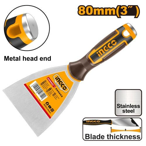 Putty Trowel Stainless with Soft Grip Handle 80mm 3" سكين معجون 80 ملم 3 بوصة