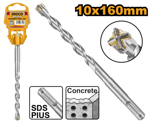 SDS Plus Hammer Drill Bit 10X160mm High quality ريشة دريل بلك هاى كواليتى 160*10 ملم