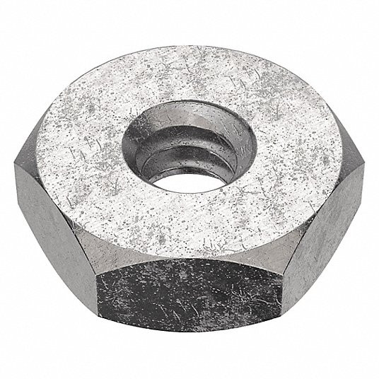 Hex Nut, Machine Screw Nut, Stainless Steel, 18-8, Plain, #6-32 Dia./Thread Size, Right Hand