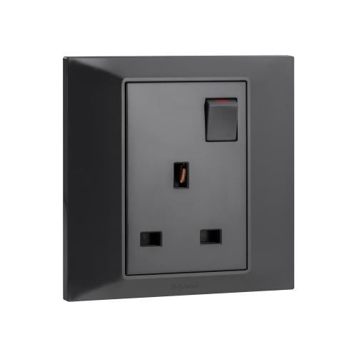 Legrand Blanco S Switch - Double Pole - 13 Amp - 250V - Black - 617743