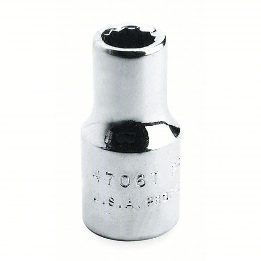 Socket, 3/4 inch Drive Size, 1 9/16 inch Socket Size, 12-Point, Alloy Steel, Standard, Satin Finish