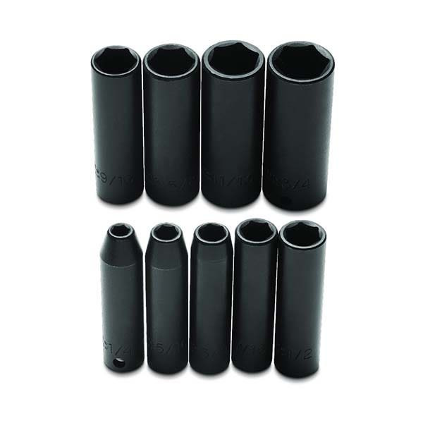 PROTO - 3/8" Drive Deep Impact Socket Set, 9 Pieces, 6 Point