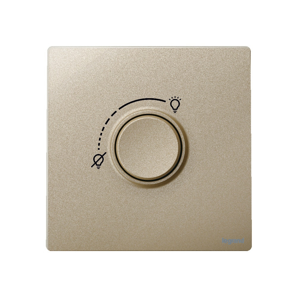 LEGRAND - Rotary Dimmer Mallia, RLC+LED, 100-240 V~, without Neutral, Champagne