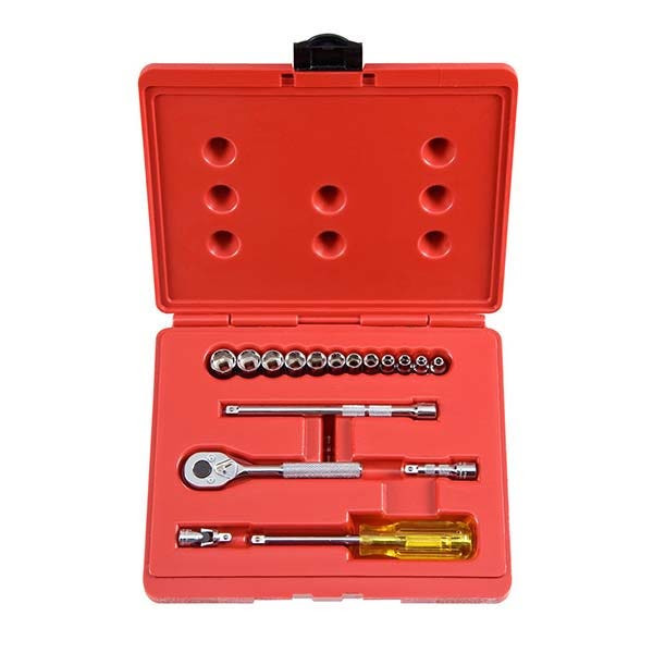 PROTO - 1/4" Drive Metric Combination Socket Set, 17 Pieces, 6 Point