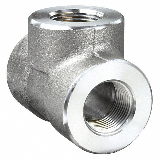 Tee, Forged Steel, 1/2Inch x 1/2Inch x 1/2Inch Fitting Pipe Size, Class 3000