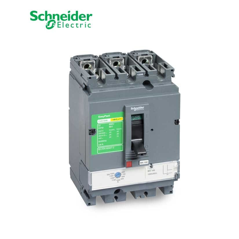 SCHNEIDER - MCCB Breaker, EasyPact CVS250F, 36kA at 415 VAC, 220 A Magnetic MA Trip Unit, 3P 3d