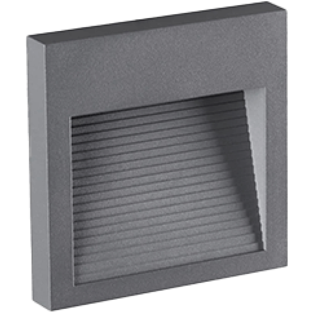 Step Light 6 watt Black Body square Warm white