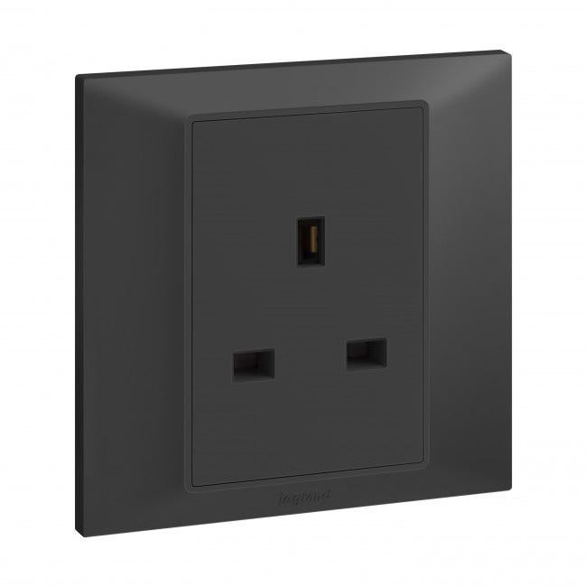 LEGRAND - British standard socket outlet Belanko S - 13A x 250V~ 1 gang unswitched - anthracite