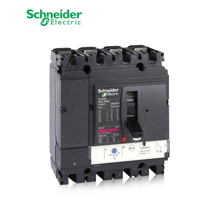 SCHNEIDER - MCCB Breaker, ComPact NSX160N, 4P 4d, 50kA at 415 VAC, TMD Trip Unit 160A