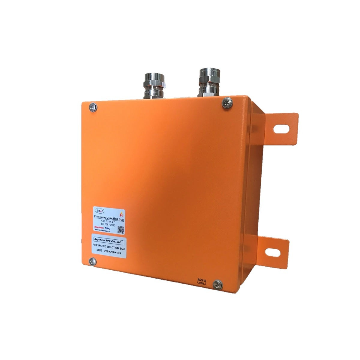 RAYCHEM RPG - GI Fire Rate Junction Box of Size: 200x200x105mm with RAL2003 Orange Powder Coating